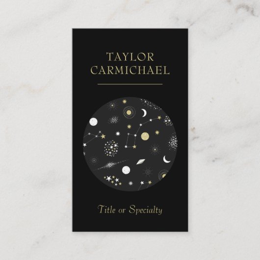 銀河系および星の黒の宇宙 名刺 (正面)