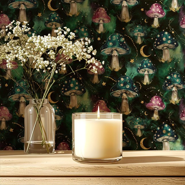 銀河系お洒落マッシュルームオンブラック 壁紙 (クリエイターアップロード済み)