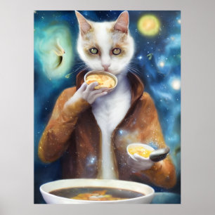 銀河系で作食べったジャンプスーツのスープの猫 ポスター