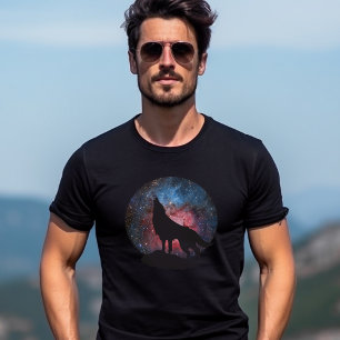 銀河系で遠ぼえしているオオカミ Tシャツ