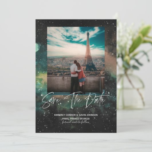 銀河系と幾何学的な月の日付を保存 セーブザデート (スタンド正面)