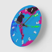 銀河系に乗る – スクーターライダーラウンドクロック ラウンド壁時計 (傾斜)