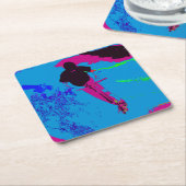 銀河系に乗る – Scooter Rider スクエアペーパーコースター (アングル)