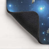 銀河系のまわりで浮かんでいる2匹の宇宙猫 マウスパッド (コーナー)
