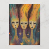 銀河系のエネルギー生命体 光の存在 星 ポストカード (正面)