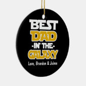 銀河系のクリスマスのオーナメントのカスタムで最も最高のなパパ セラミックオーナメント (右)