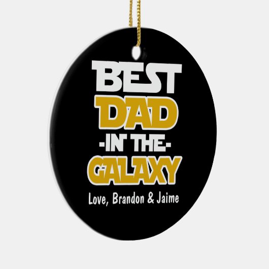 銀河系のクリスマスのオーナメントのカスタムで最も最高のなパパ セラミックオーナメント (右)