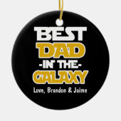 銀河系のクリスマスのオーナメントのカスタムで最も最高のなパパ セラミックオーナメント (正面)