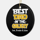 銀河系のクリスマスのオーナメントのカスタムで最も最高のなパパ セラミックオーナメント (左)