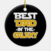 銀河系のクリスマスのオーナメントのカスタムで最も最高のなパパ セラミックオーナメント (裏面)
