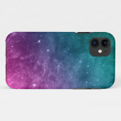 銀河系のティール(緑がかった色)のピンクの青い星雲の星 Case-Mate iPhoneケース (裏面(横))