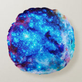 銀河系のプリントの円形の枕 ラウンドクッション (正面)