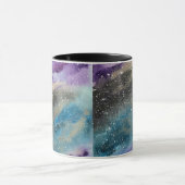 銀河系のプリントの宇宙の水彩画のマグ マグカップ (中央)
