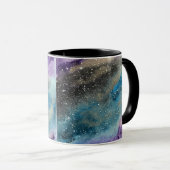 銀河系のプリントの宇宙の水彩画のマグ マグカップ (正面右)