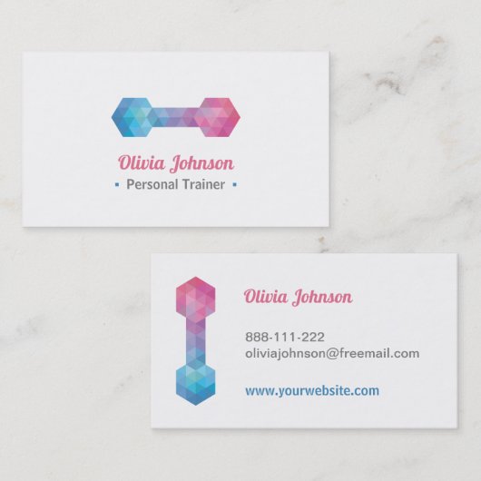 銀河系の多角形の女性のフィットネスのパーソナルトレーナー 名刺 (正面/裏面)