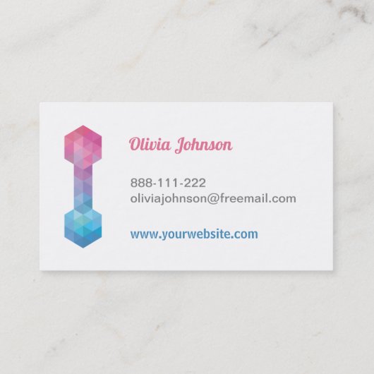 銀河系の多角形の女性のフィットネスのパーソナルトレーナー 名刺 (裏面)