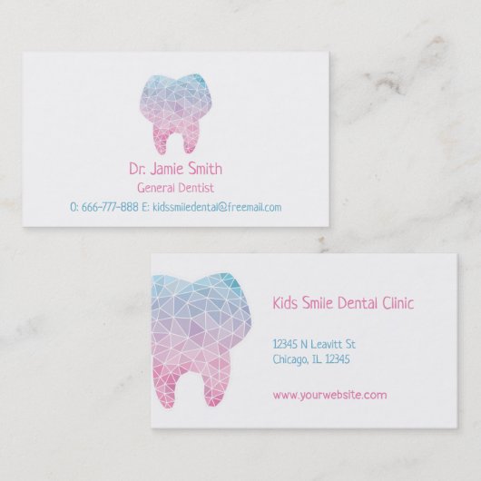 銀河系の多角形の歯の歯科医の名刺 名刺 (正面/裏面)