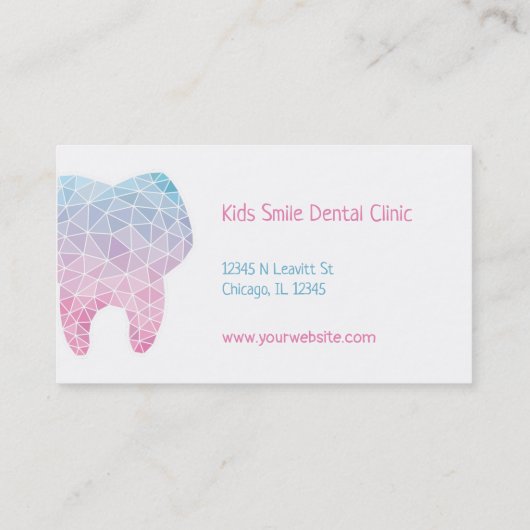 銀河系の多角形の歯の歯科医の名刺 名刺 (裏面)