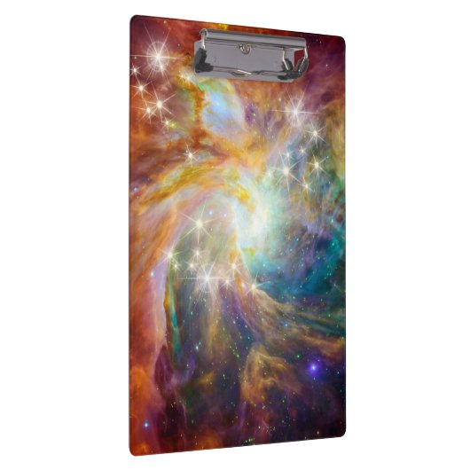 銀河系の宇宙の星雲の青い金ゴールドのラベンダーのピンク クリップボード (右)