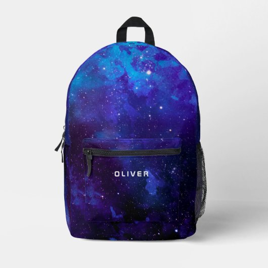 銀河系の宇宙宇宙と名前のキッズ プリントバックパック (正面)