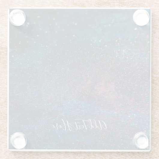 銀河系の渦巻き模様（青） ガラスコースター (裏面)