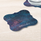 銀河系の渦巻き模様（青） ペーパーコースター (アングル)