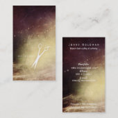 銀河系の美容師はせん断のモダンな紫色を切ります 名刺 (正面/裏面)