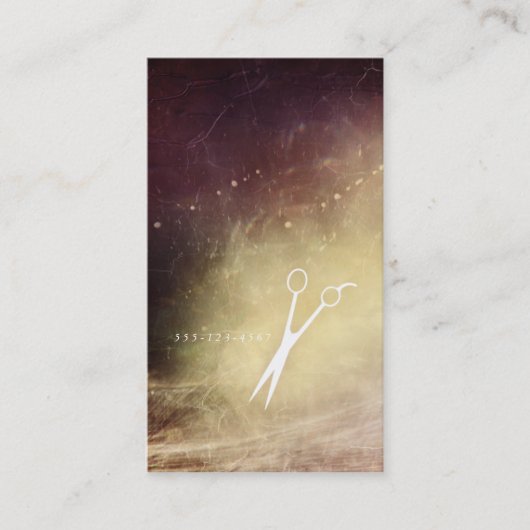 銀河系の美容師はせん断のモダンな紫色を切ります 名刺 (正面)