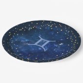 銀河系の背景 – ジェミニ記号 ペーパープレート (アングル)