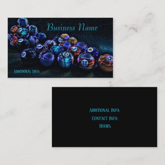 銀河系の輝きのビリヤードの名刺 名刺 (正面/裏面)