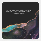 銀河系アガテサンキューエレガントティール(緑がかった色)Ruby スクエアシール (正面)