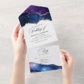 銀河系アガテ結婚ストーン オールインワン招待状 (貼ってはがせる)