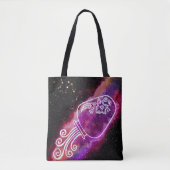 銀河系アクアリウスパーソナライズされた〔占星術の〕十二宮図徴候 トートバッグ (正面)