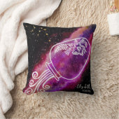 銀河系アクアリパーソナライズされたウス名〔占星術の〕十二宮図標識 クッション (ブランケット)