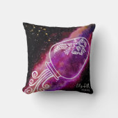 銀河系アクアリパーソナライズされたウス名〔占星術の〕十二宮図標識 クッション (正面)