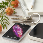 銀河系アクエリアス〔占星術の〕十二宮図パーソナライズされた標識 キーホルダー (正面右)