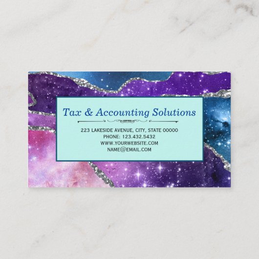 銀河系アゲートフェイクグリッタービジネスカー 名刺 (裏面)