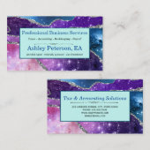 銀河系アゲートフェイクグリッタービジネスカー 名刺 (正面/裏面)