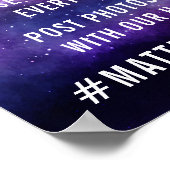 銀河系ウェディングレセプションスターズHashtag写真サイン ポスター (角)