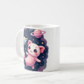 銀河系ウーパールーパー宇宙猫かわいいステッカー コーヒーマグカップ (正面左)