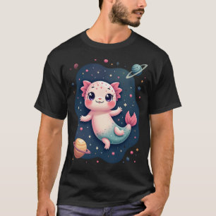 銀河系ウーパールーパー スペース カワイイ かわいい ウーパールーパー スペース C Tシャツ