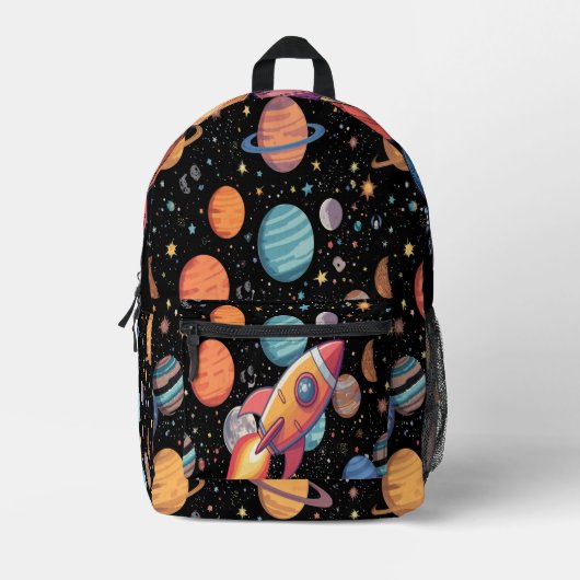 銀河系エクスプローラーキッズバックパック – Cosmic Adventure プリントバックパック (正面)