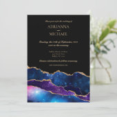 銀河系エレガントアゲート結婚式招待状 招待状 (スタンド正面)