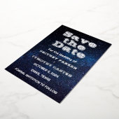 銀河系エレガント天QRコード星座 箔招待状 (回転した状態)