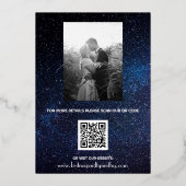 銀河系エレガント天QRコード星座 箔招待状 (裏面)