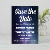 銀河系エレガント天QRコード星座 箔招待状 (立ち正面)