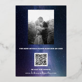 銀河系エレガント天QRコード星座 箔招待状 (裏面)