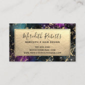 銀河系エレガント金ゴールドヘアメイクアップ 名刺 (裏面)