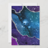 銀河系エレガント銀アゲート酸結婚式招待状 招待状 (裏面)