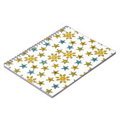 銀河系オレンジと青の太陽と星の宝石のパターン ノートブック (左側)